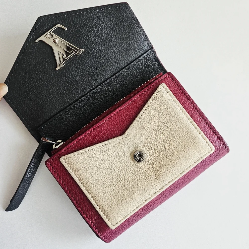 Louis Vuitton Etain & Creme MyLockMe Trifold Compact Wallet
